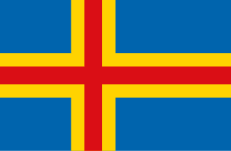 The flag of Åland—a Finnish autonomous region—is a red‑yellow Nordic cross on a blue field, symbolizing its unique identity: Finnish sovereignty under Swedish cultural heritage.