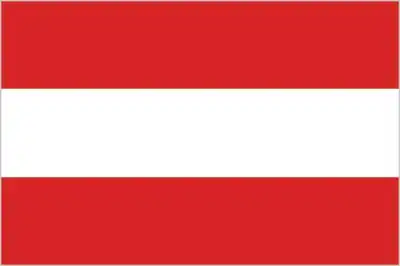Three horizontal stripes of red, white, and red. This flag is one of the oldest national banners in continuous use in the world, with origins tracing back to medieval heraldry.