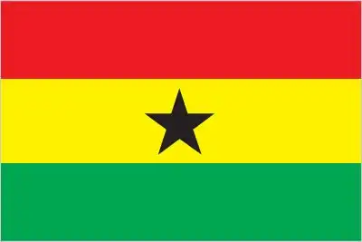 The national flag of Ghana is a horizontal tricolour of red, gold, and green, with a prominent black five‑pointed star centered in the gold stripe. This vibrant banner is a powerful emblem of independence, African identity, and pan-African aspirations.