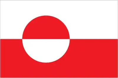 The national flag of Greenland, known as *Erfalasorput* (“our flag”), features a horizontally divided red-and-white design with a circle shifted slightly toward the hoist. The circle is bisected horizontally into red (top) and white (bottom), mirroring the flag’s background in reverse.