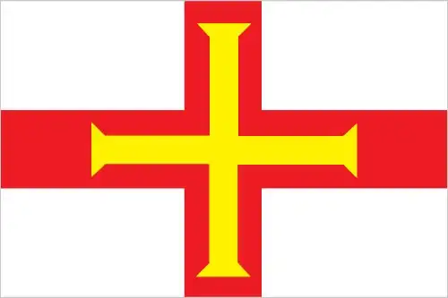 The flag of Guernsey features a red St. George’s cross on a white field surcharged with a smaller gold cross nested within. This design marries English heritage with local identity and distinguishes Guernsey from other Channel Islands.