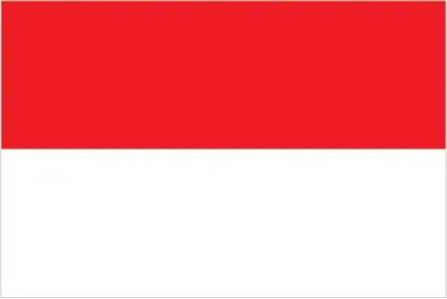 The Indonesian flag, known as *Sang Saka Merah Putih* (‘lofty red and white’), is a stark horizontal bicolour—red above, white below. Inspired by the banner of the 13th-century Majapahit Empire and ancient Austronesian symbolism, the flag reflects courage, purity, and national pride across a diverse archipelago.