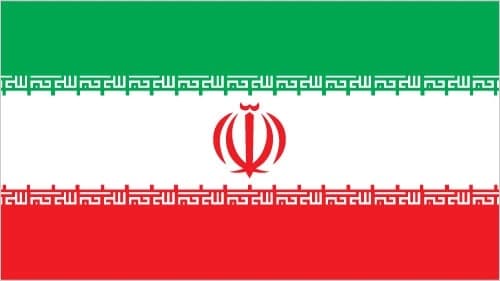 The national flag of the Islamic Republic of Iran, also known as the Tricolour Flag of Iran (پرچم سهرنگ ایران), is a tricolour featuring the Pan-Iranian colors comprising equal horizontal bands of green, white and red with the national emblem (Allah) in red centered on the white band and the takbir written 11 times each in Kufic script in white, at the bottom of the green and the top of the red band.