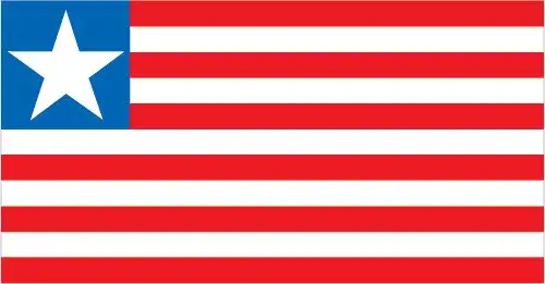 Liberia’s flag closely resembles that of the United States: eleven alternating red and white horizontal stripes and a blue canton bearing a single white five‑point star. Known as the 'Lone Star,' it symbolizes Liberia’s founding connections and unique historical path.