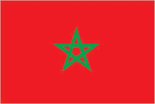 Morocco’s flag is a red field charged with a green five-pointed pentagram (Seal of Solomon) at the center. The rich red reflects Alaouite royal lineage, while the green star eloquently links the nation to Islamic heritage.