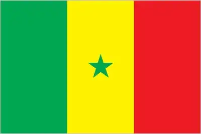 Senegal’s flag is a vertical tricolor of green, yellow, and red, with a green five‑pointed star centered in the yellow band—reflecting hopes for unity, progress, and national independence following the break from the Mali Federation.
