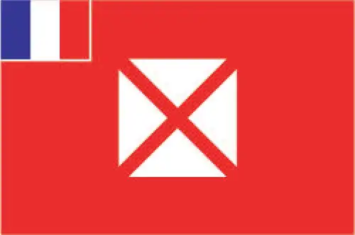 Officially, the French national tricolor is the only legal flag. Unofficially, a local red field features the French flag in the canton and a white Maltese-style cross offset toward the fly.